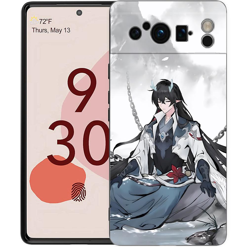Чехол для телефона Google Pixel 8 7 6 Pro 8A 7A 6A ТПУ Оболочка Мягкий силикон Ударопрочный Черный Чехол Honkai Star Rail Genshin Impact
