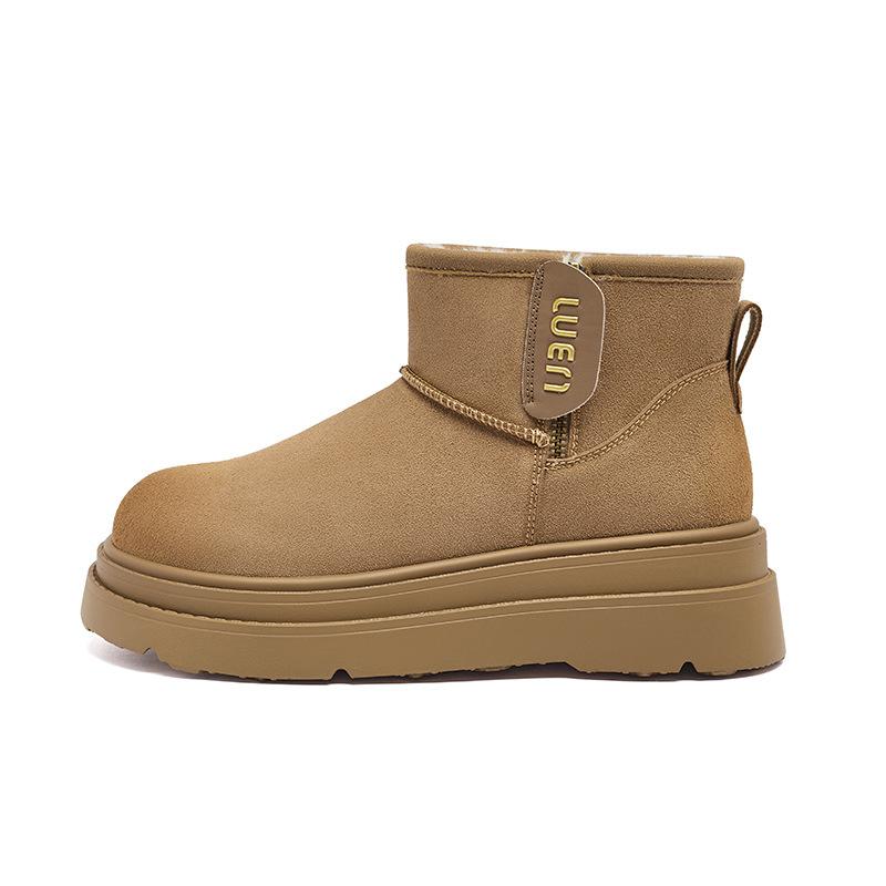 Augustine velvet snow boots women's 2025 new winter thickened outer wear cotton shoes fashionable platform bread short boots