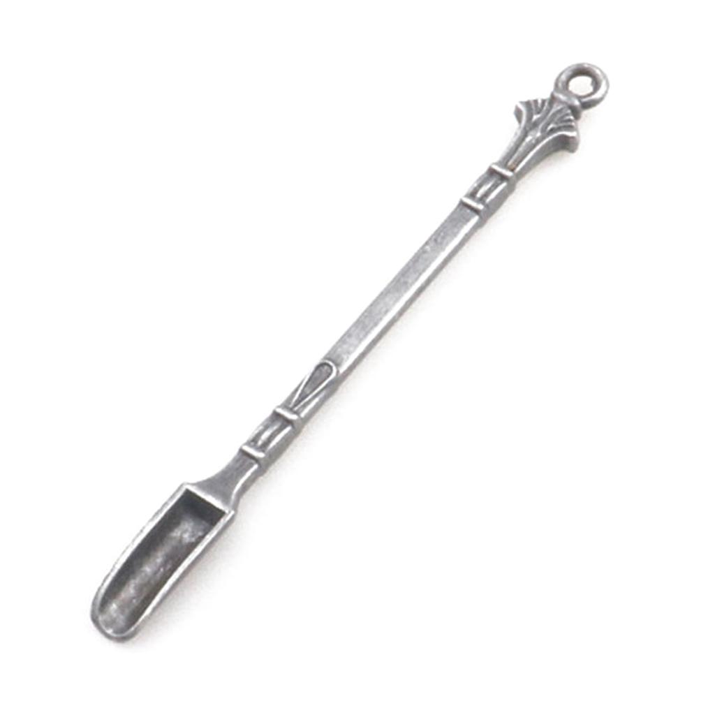 4Pcs Stainless Steel Mini Shovel Medicine Spoon with Hanging Hole Sniffer Powder Scoop Coffee Stirrer for Salt Herb