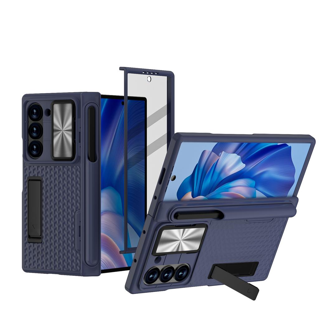 Подходит для Samsung Galaxy Fold 6 Складной чехол для мобильного телефона ПК Прозрачный Магнитное внутреннее кольцо с подставкой Складная защитная крышка