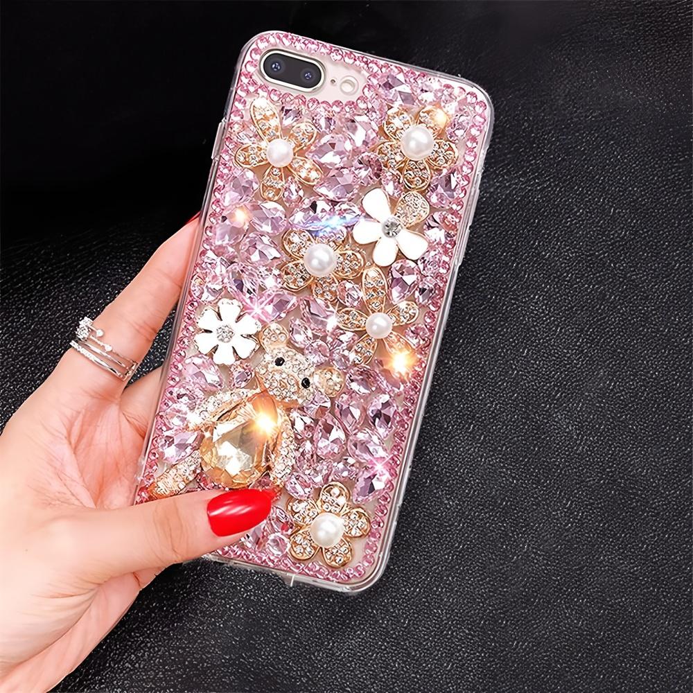 Glitter Rhinestone Phone Case For OPPO Realme 14 Pro Plus 14X 14T 13 12 Lite 4G 5G Crystal Floral Bear Design Cover