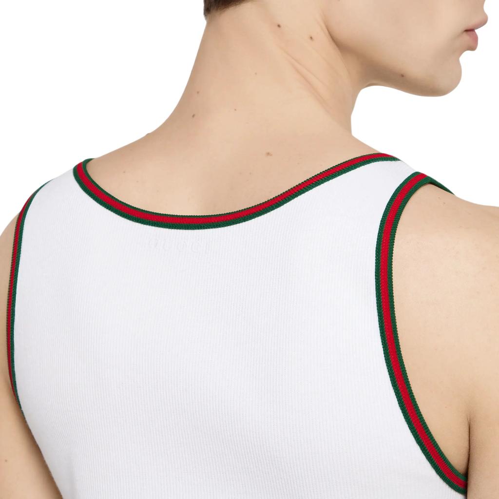 GUCCI Rib Cotton Tank Top With Web 825821-XJHC1-9000