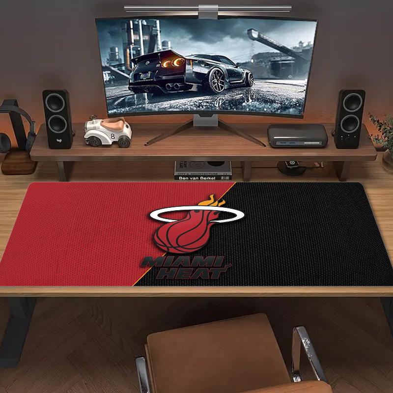 Miami Heat Mouse Pad Large Gaming Table Cushion Nonslip Laptop Tablet Big Mousepad Xxl Mat Mini Pc Playmat With Lock Edge