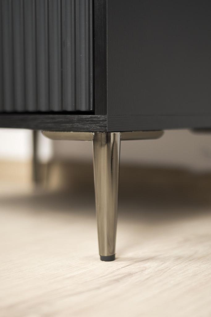 Furniture leg, black chrome, height 17 cm