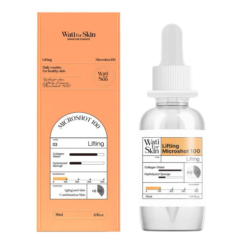 WATI FOR SKIN Skin Essence Microshot 100, 12 Types/ 30ml, Anti-Aging, Moisturizing, Korean Cosmetics, Kbeauty, Sample
