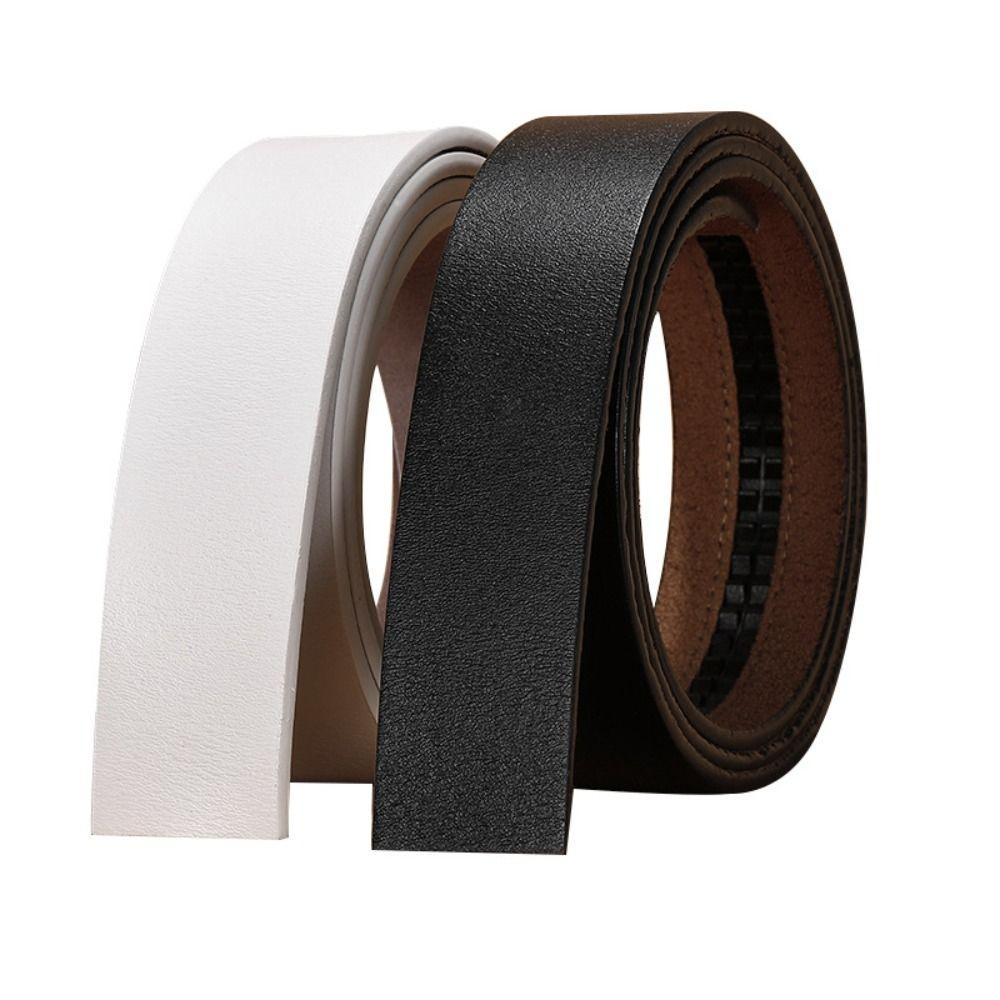 Without Buckle Craft DIY Genuine Leather Belt 3.5cm Waistband Non-porous Girdle Classic Waistband