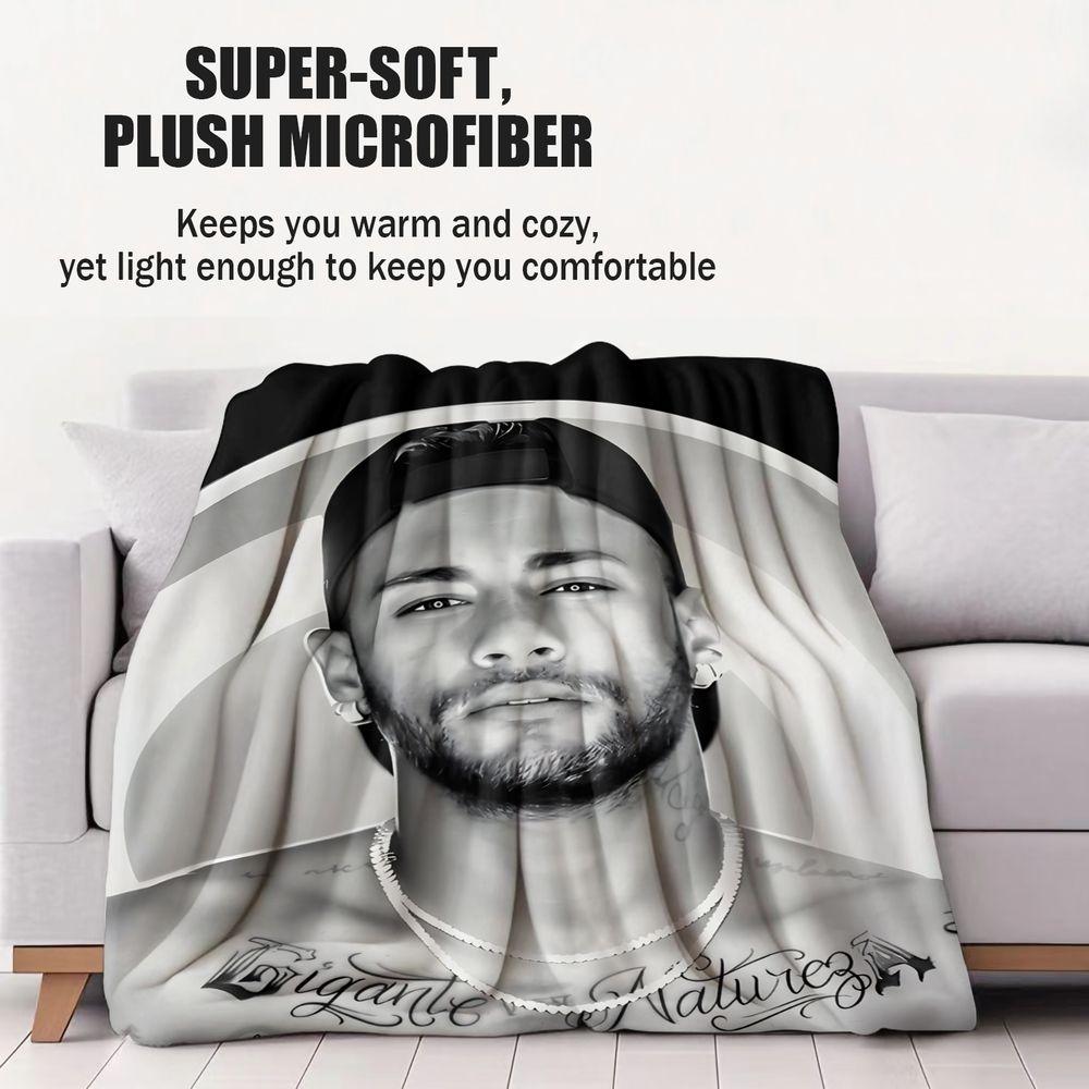 Black White Sports Portrait Print Blanket Flannel Blanket Throw Blanket Warm Blanket Gift Blanket Minimalist Fan Bed Wrap