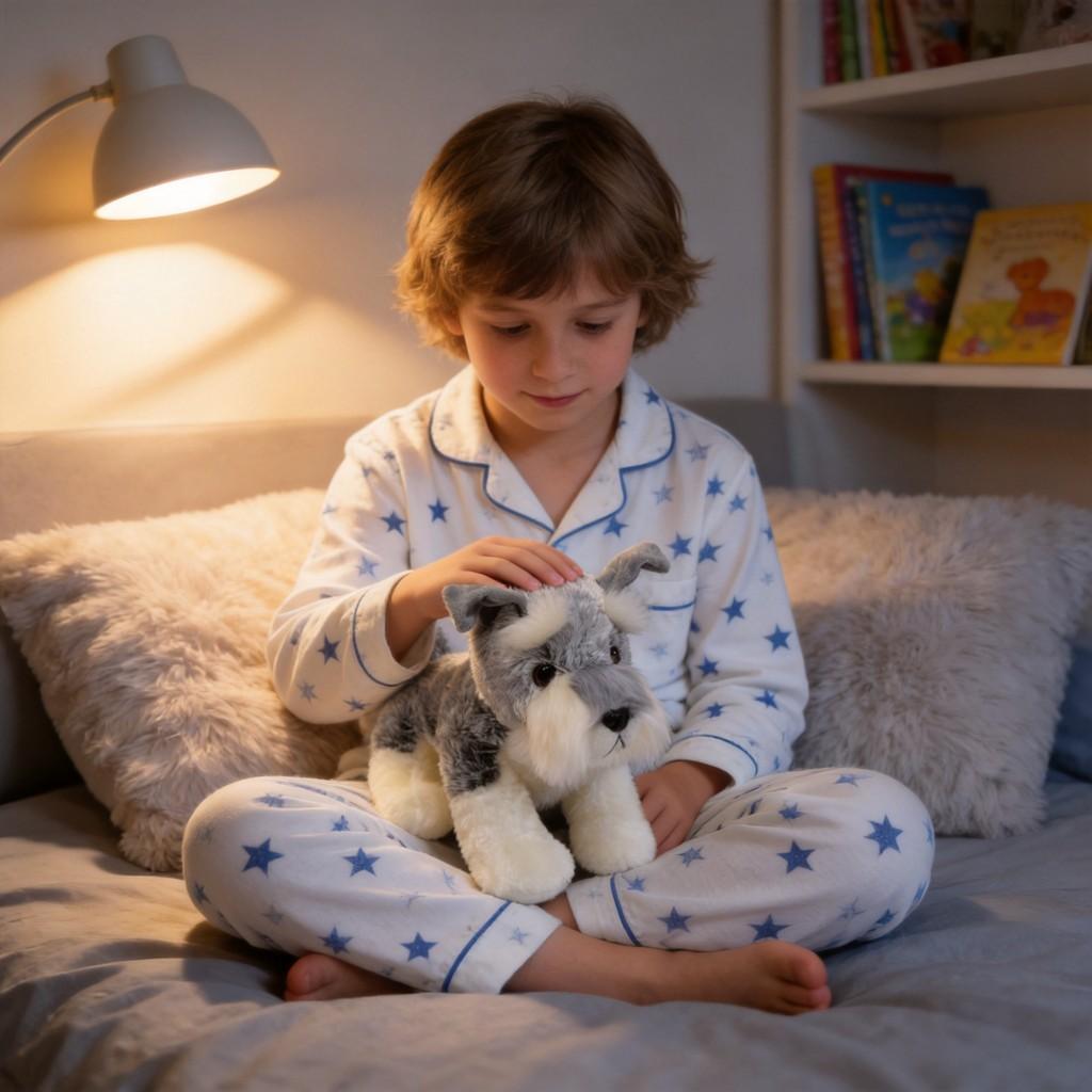 Plush Schnauzer Dog Toy For Kids Soft Animal Stuffed Animal Gift