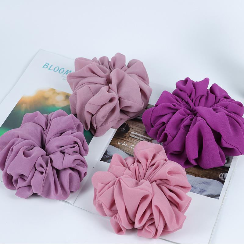 Эластичная повязка на голову из шифона с бусинами, однотонная, с кольцом для толстой кишки из Малайзии