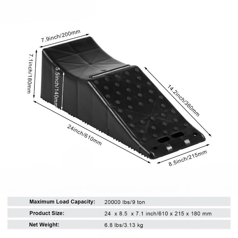 Низкопрофильные автомобильные сервисные рампы, 10 тонн 5,5" подъем Сверхпрочные пластиковые шинные рампы для гаража, ремонта автомобиля и безопасного подъема