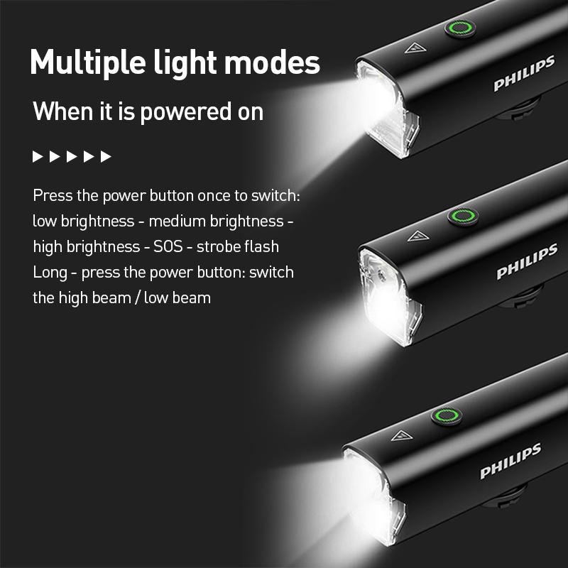 Philips SFL2506 Велосипедный фонарь Прочный корпус из алюминиевого сплава – Устойчивый к коррозии и ударам