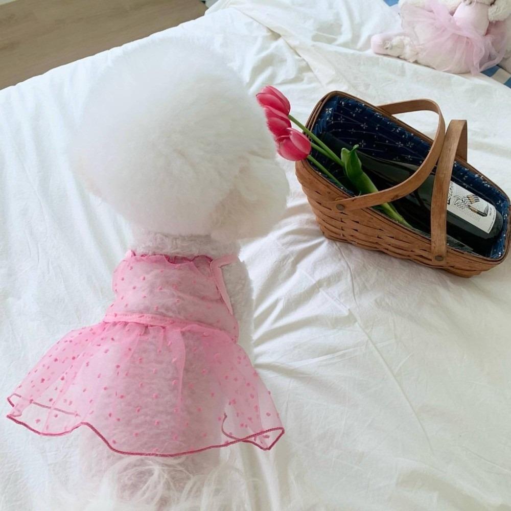 Soft Tulle Pet Princess Dress Breathable Mesh Cat Vest Dress Cute Cat Clothing Dogs Cats