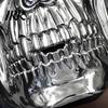 Detailed Devil Mask Halloween Skull Mask, Silver Demon Ram Horn Face Realistic Horned for Party, Scary Headgear, Glossy Metallic Cosplay Prop Headgear