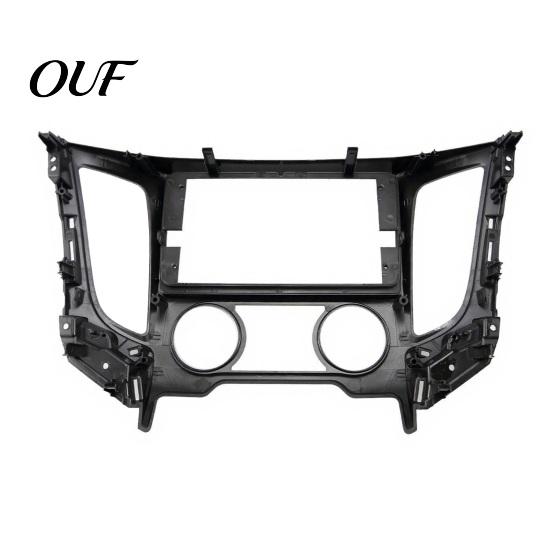 Automatic Air Conditioning Console Frame 9 Inch Car Radio Fascia for TRITON 2015, Navigation Panel Manual Dash Kit Manual/Auto AC, Stereo Install