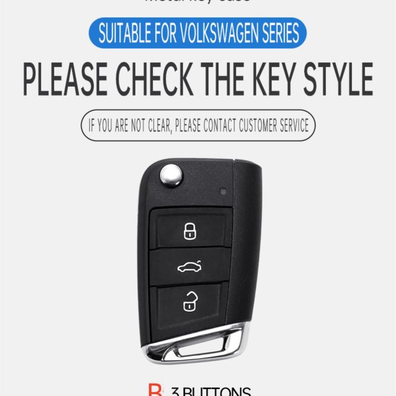Zinc Alloy Leather Car Remote Key Case Cover Fob Protector Holder Shell For VW Volkswagen Golf 7 MK7 Tiguan MK2 Auto Accessories xn2