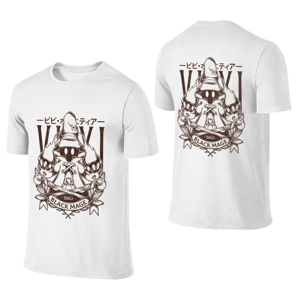 Little Black Mage Loose Reversible Tshirt Artistic Boy Neat Stitching Unisexs Tshirts