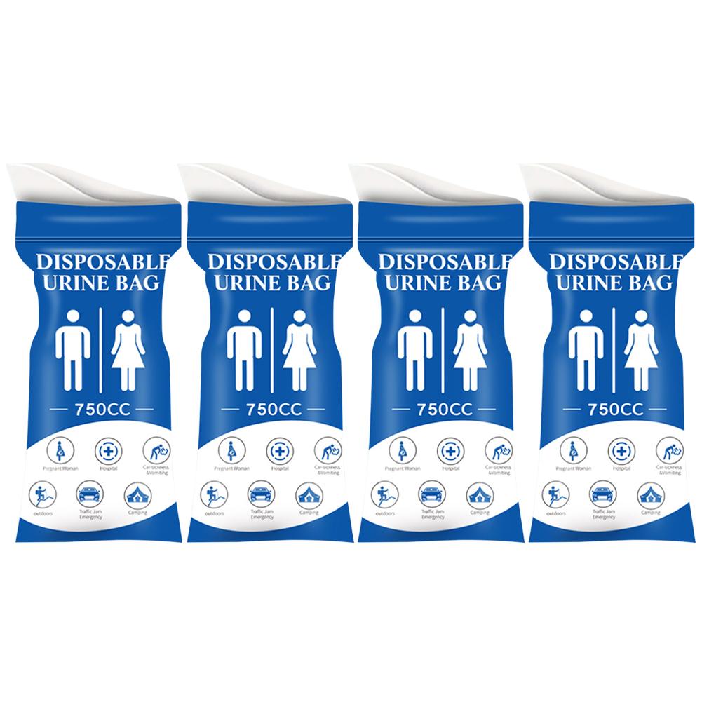 4Pcs 750CC Outdoor Disposable Urinal Bag Portable Emergency Urinate Bags Leakproof Emergency Pee/Wee Bags for Camping Hiking