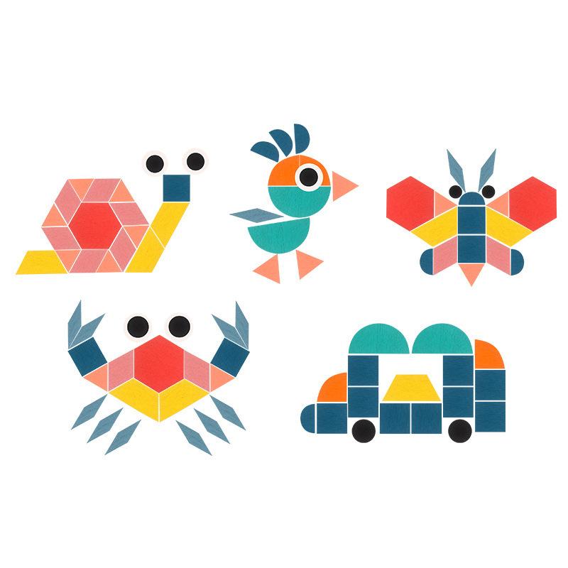 Распродажа, 180 шт., детские деревянные головоломки Монтессори 3D геометрической формы, набор досок-головоломки, детские игрушки для раннего образования для детей