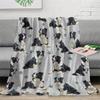 Cozy Border Collie Print Flannel Blanket Tear Resistant All Season Warm Throw for Pet Lovers Home Office Decor