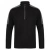Mens Contrast Panel Quarter Zip Midlayer