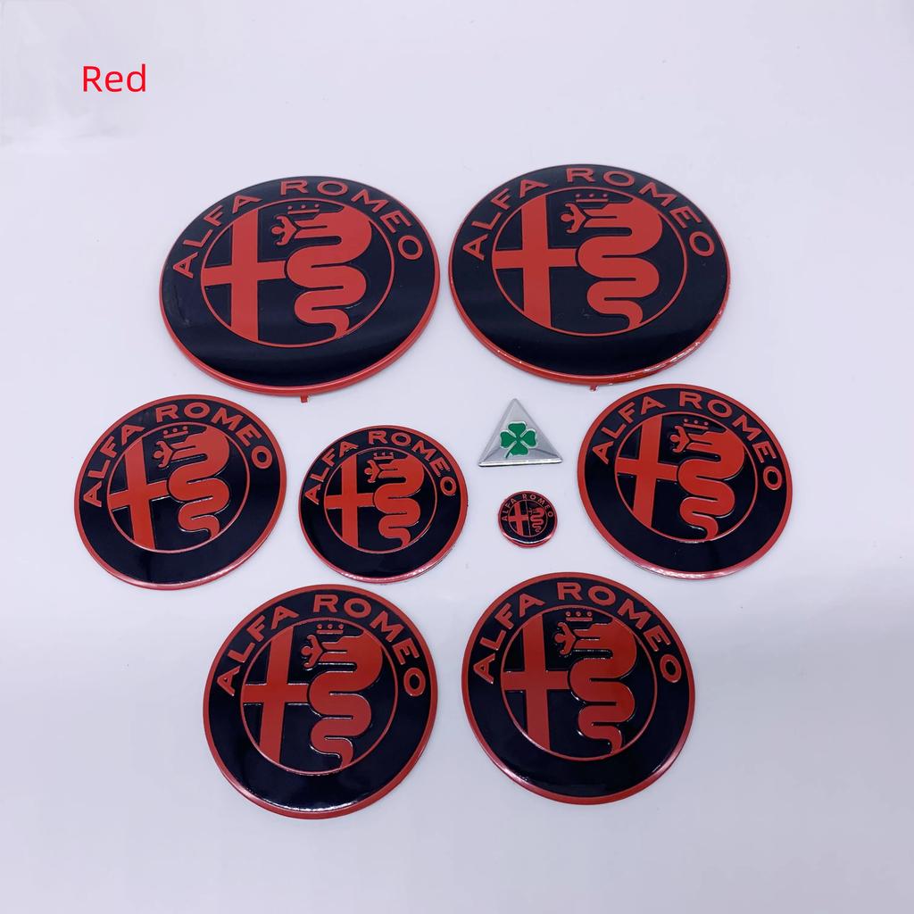 1set 9pcs for Alfa Romeo 156 159 166 149 GT CAR Logo 74mm Hood Trunk Wheel Center Cap Emblem Brera Spider Giulietta StelvioZA3