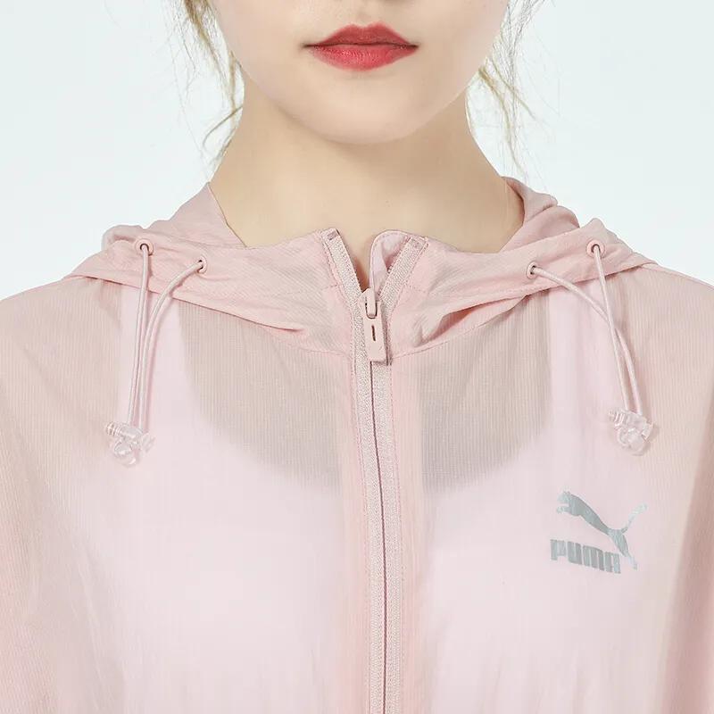Puma Тренчи Женские Розовые С Капюшоном Средней Длины (унисекс) Тренчи 532680 36