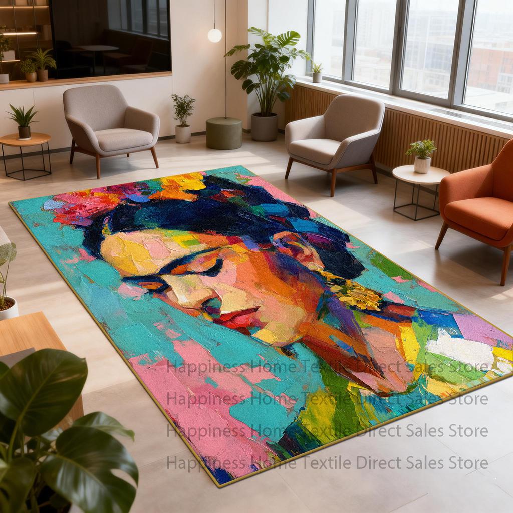 Modern Ins Abstract Cartoonstyle Living Room Carpet Washable Non-slip Decoration Home Rug Soft Fluffy Lounge Sofa Floor Mats