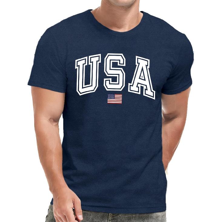 Mens USA Shirt American Flag T-Shirt 4th of July Patriotic Short Sleeve Tee