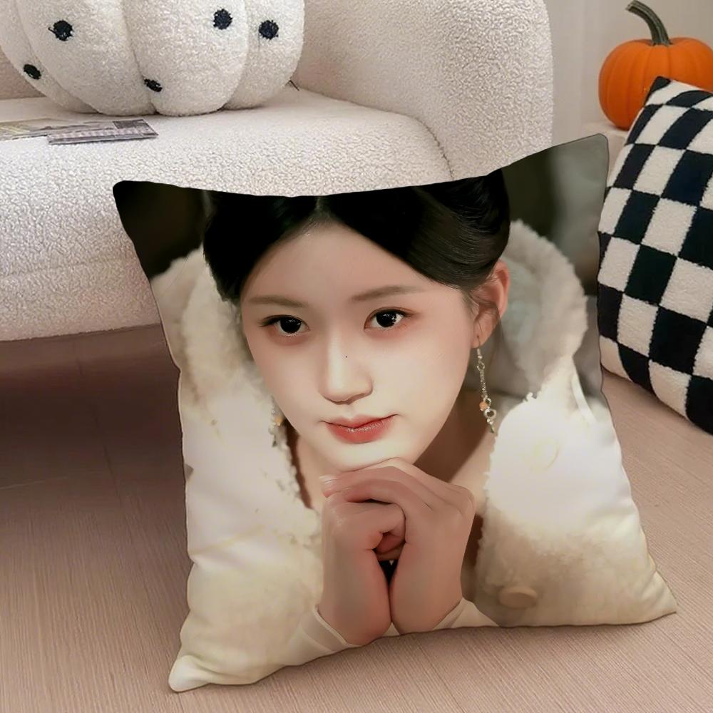 Cute Talented Chinese Beautiful Actress RRosy Cushion Cover Throw Pillow Cover Hidden Button Durable Polyester Chair Cushion
