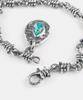 Sheen666 Turquoise Pendant Silver Bracelet