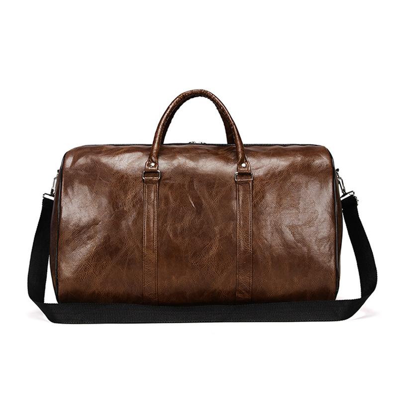 PU Дорожная сумка Большая емкость Цилиндрическая Спортивная сумка для фитнеса Деловая Повседневная Короткая деловая поездка Багажная сумка