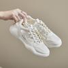 Белые туфли для женщин, новые сетчатые дышащие сандалии с полым носком, повседневные спортивные студенческие туфли с отверстиями