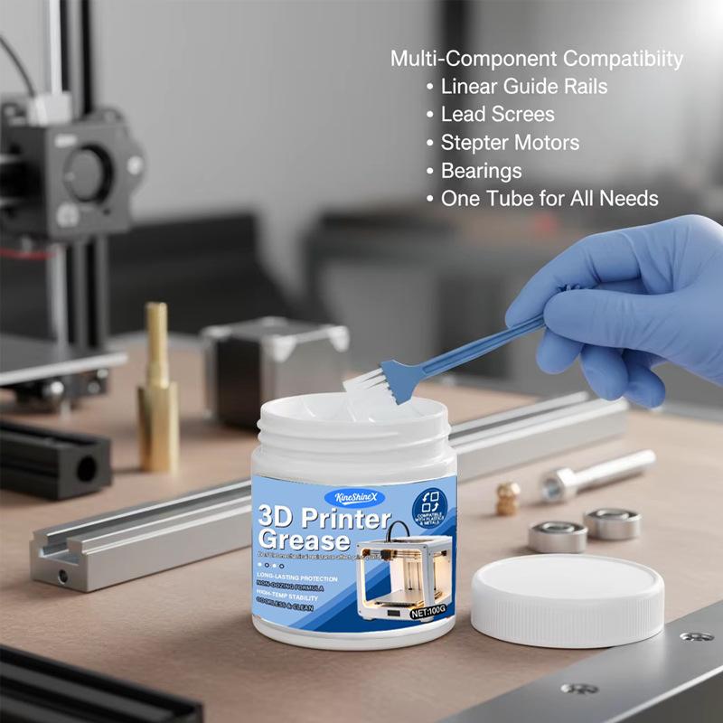 3D Printer Grease - High Temp, Corrosion & Noise Resistant - For Rails, Screws, Bearings - Safe for Plastics & Metals (100g)