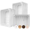Creative Deco Lot De 3 Caisse En Bois Blanc | 40 X 30 X 23 Cm | Caisse Rangement Bois | Caisse En Bois Rangement Vintage
