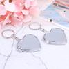 Metal Folding Mirror Key Ring Keychain Portable Compact Cosmetic