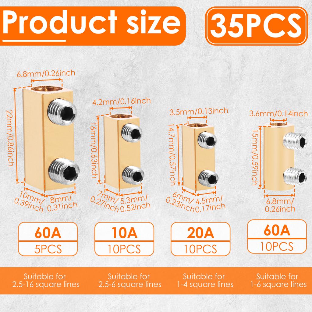 71pcs Wire Connectors Nut Kit Quick Wiring Connection Terminal 60A/20A/10A Circuit Connector Wire Connector for Power Industry