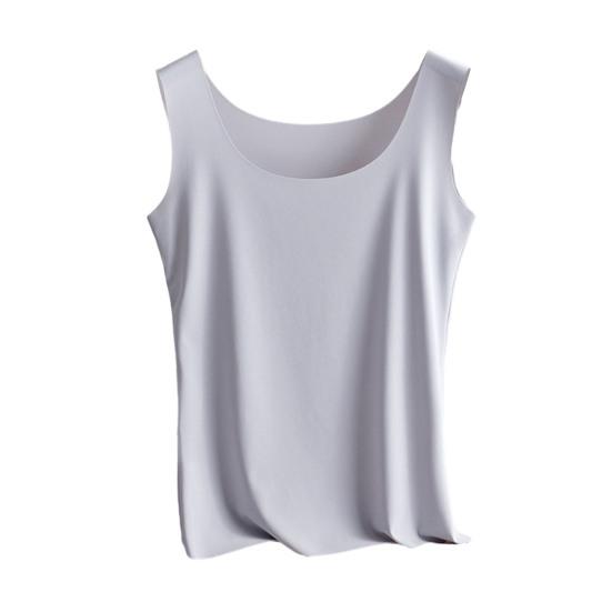 Женская майка Ice Silk с круглым вырезом без рукавов, топ-майка, базовая летняя блузка-майка, повседневные рубашки для тренировок