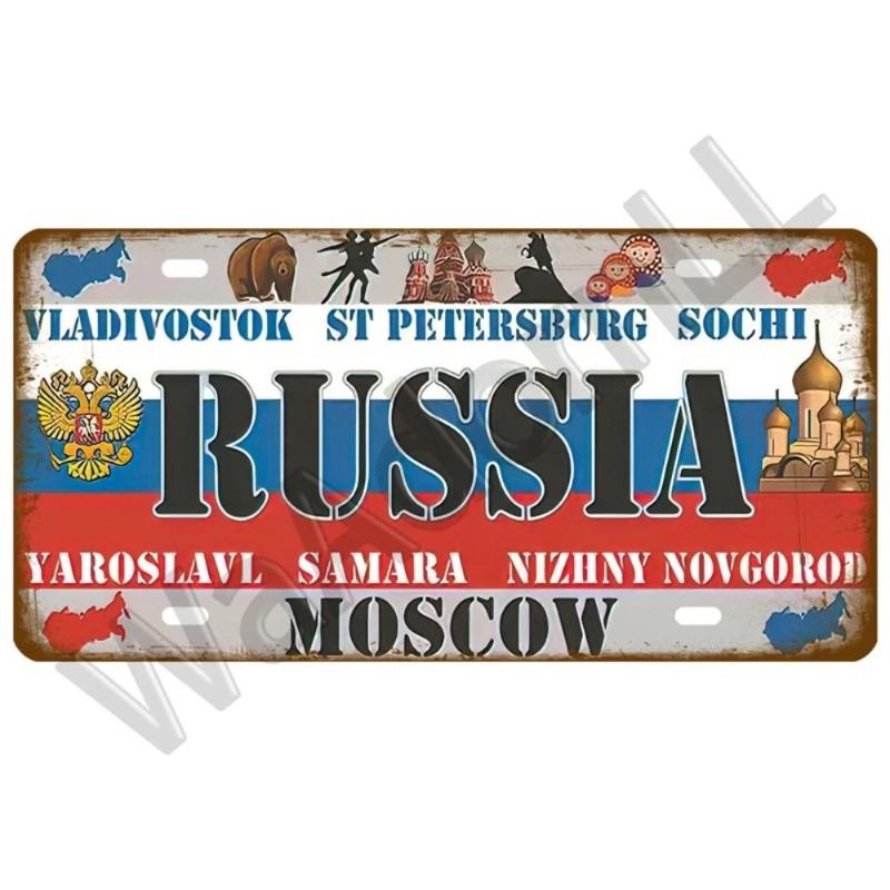 Ретро Автомобиль 2D Металлическая Вывеска, Алюминиевый Настенный Декор 15x30см