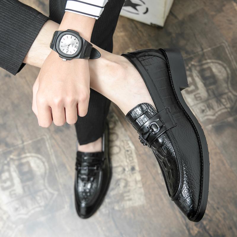 FashionNew Men Shoes Crocodile Pattern Leather Loafers Men Moccasins Shoes Slip-on Soft Flats Footwear Driving Shoes Walking Footwea