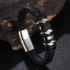 Punk Black Leather Wrap Bracelet For Men Metal Clasp Fashion Bangle Men Bracelet BB1332