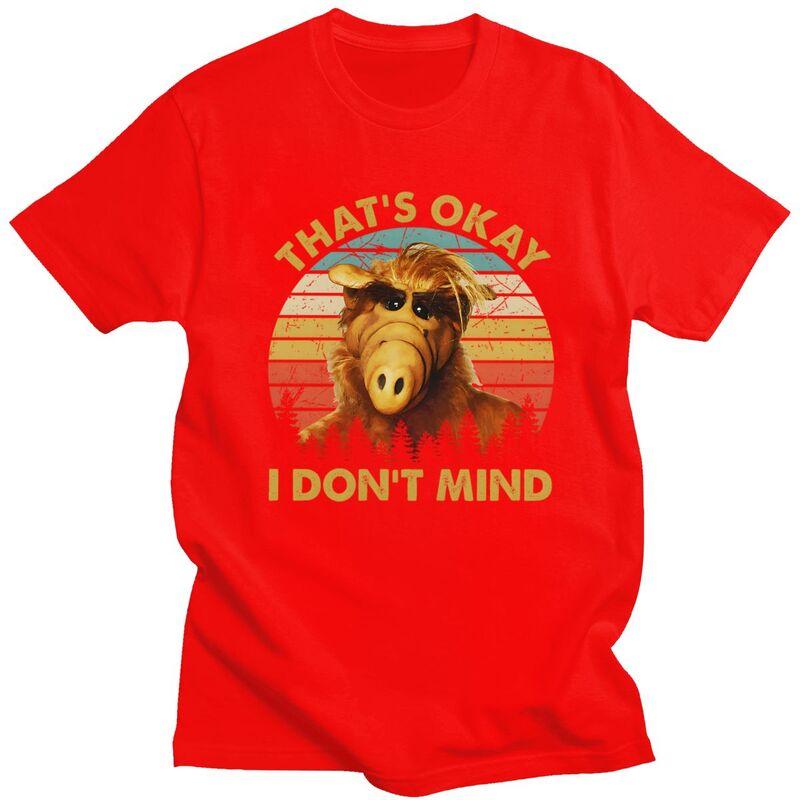 Мужская футболка Alf Thats Okay I Dont Mind, 100% хлопок, повседневная, с изображением инопланетной формы жизни, модные футболки
