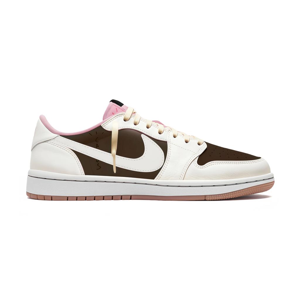 Travis Scott X Jordan Air Jordan 1 Винтажные Баскетбольные Кроссовки Унисекс Низкие Черные DZ4137-700(Команда723-)