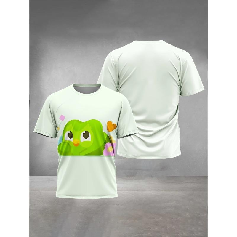 3D Printed Men's Clothing Men's Women's General Outdoor Clothing Suitable for Cartoon Duolingo Men's Comfortable T-Shirt Tops