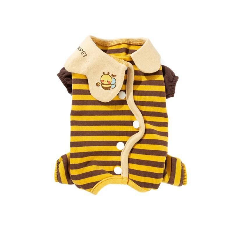 Cat Warm Belly Wrap Coat With Bee Design Soft Fleece Pet Clothing Adult Kitten