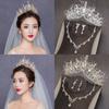 Bridal Atmospheric Crown Mori Super Fairy Headgear Three-Piece Wedding Wedding Dress Accessories Birthday Show Wo Wedding Girl
