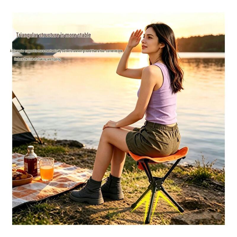 Portable Folding Triangle Swivel Stool