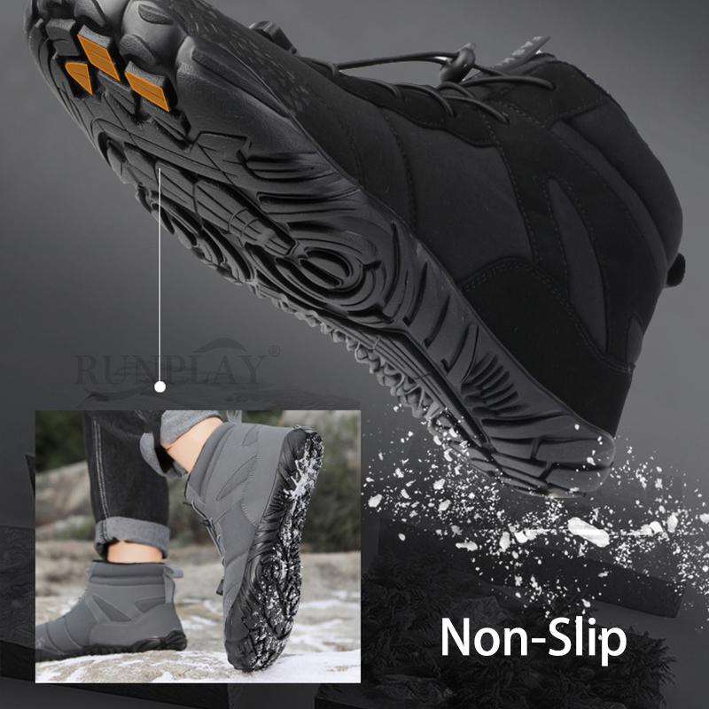 Зимние зимние ботинки для мужчин и женщин, сохраняющие тепло, спортивная хлопковая обувь, уличная походная обувь, плюшевые высокие ботильоны, мужские зимние кроссовки босиком