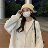 Korean Oversize Hooded Sweatshirt: Long-Sleeved, Loose Fit for Women - Perfect for Spring, Autumn, and Winter. Trendy Japanese Student Style.