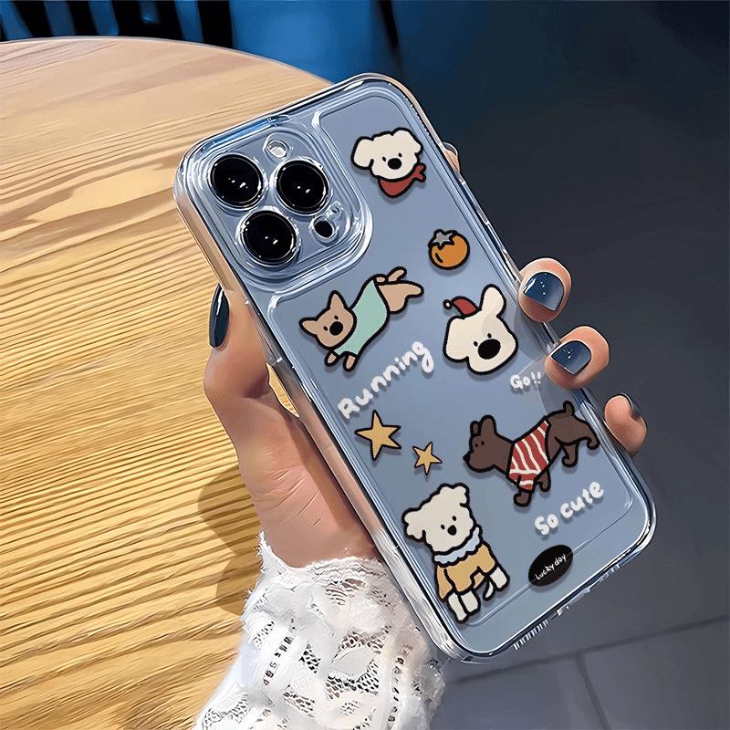 Красный свитер щенок для чехла на мобильный телефон apple 16promax 15promax 14p fun 13 мягкий чехол 12