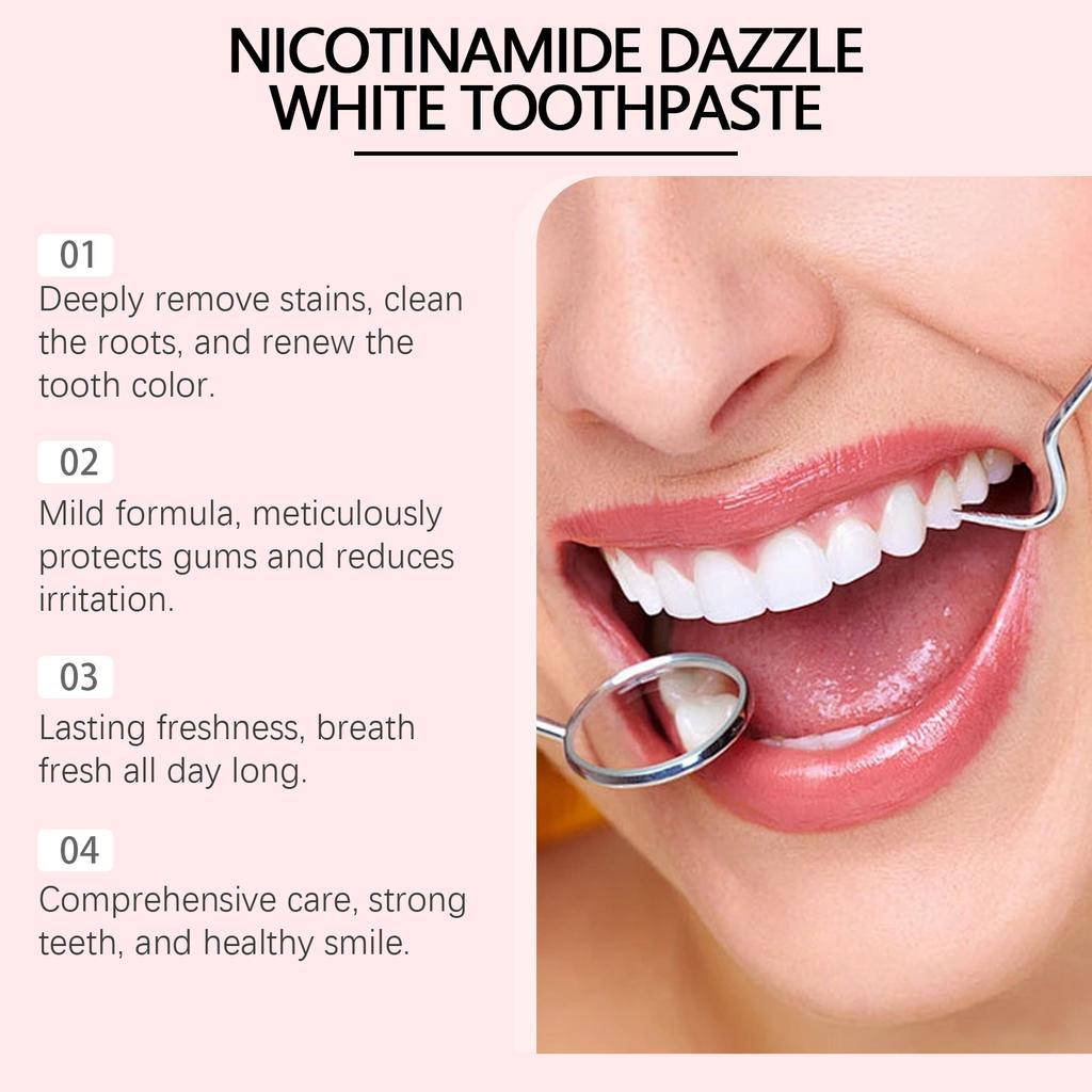 ORALHOE Nicotinamide Toothpaste 100g, Daily Oral Care Toothpaste, Mint Flavor for Cleaning & Fresh Breath